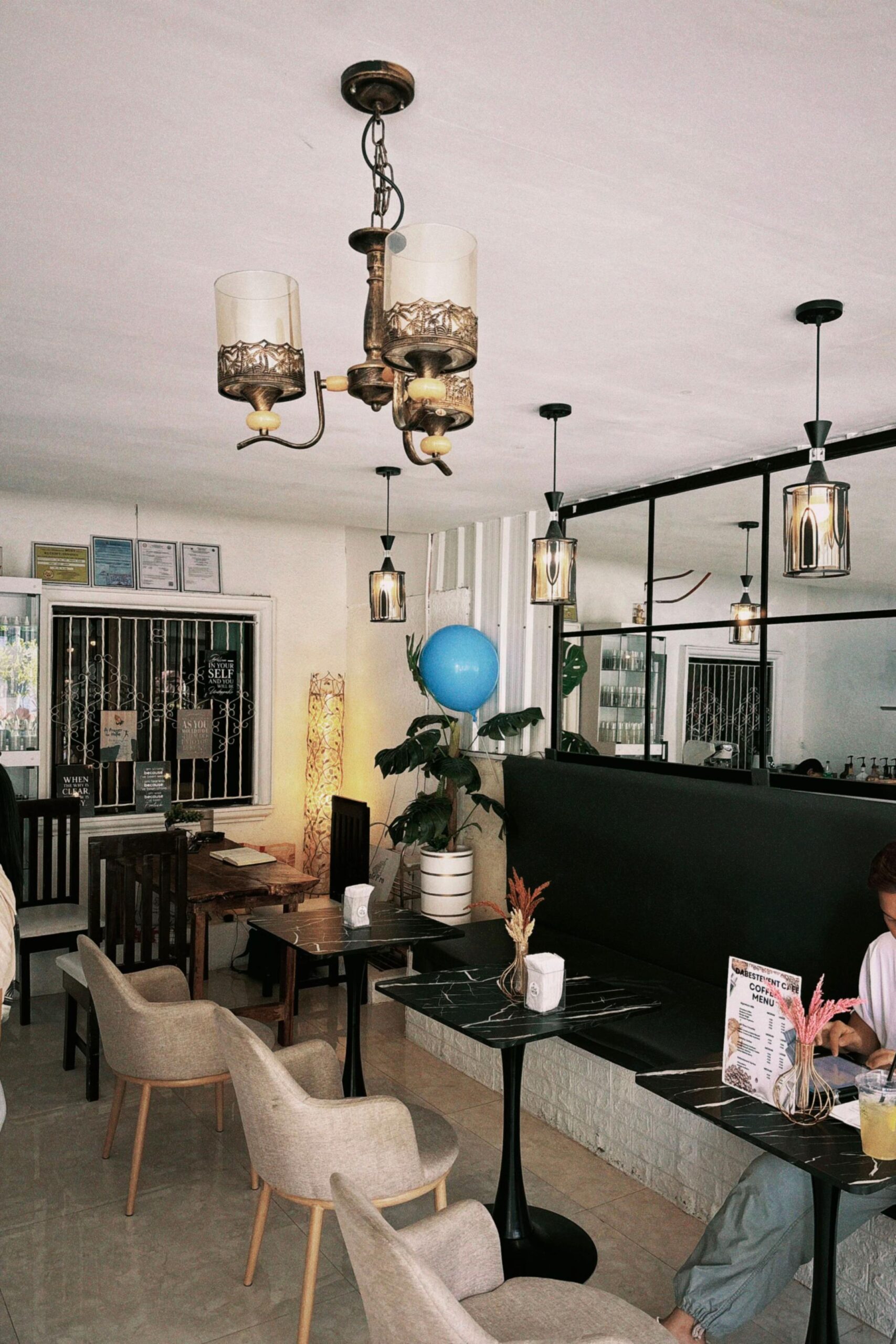 Cozy indoor seating area at Dabestevent Glamer Flowers and Cafe in Magalang Pampanga