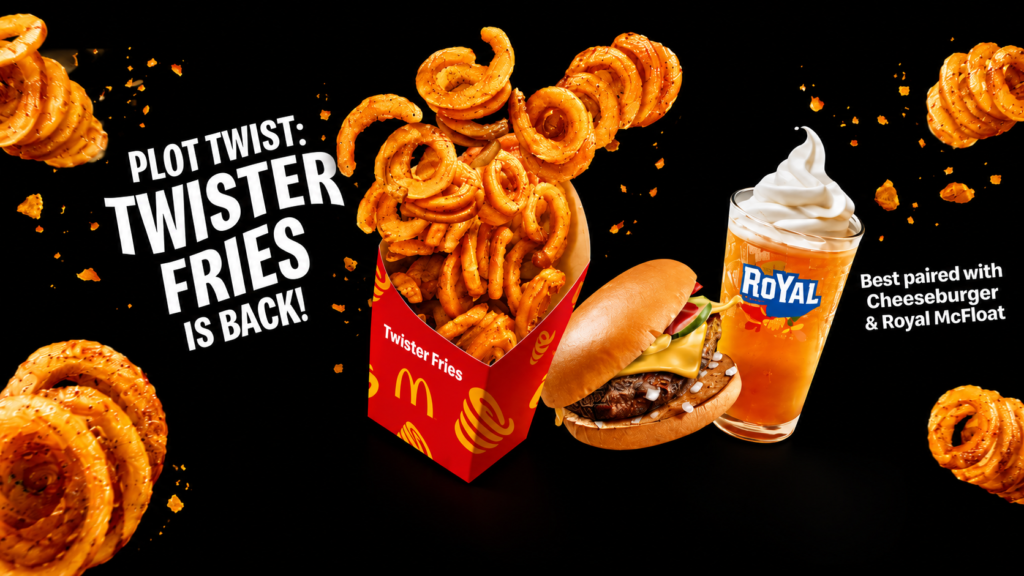 McDonald’s Twister Fries with cheeseburger and Royal McFloat promotional image Philippines
