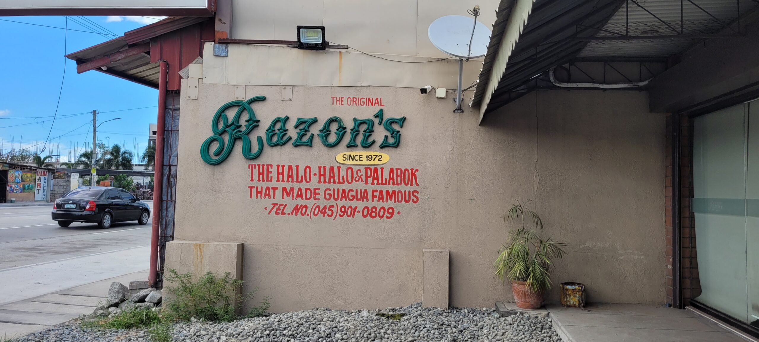 Exterior signage of the original Razon's restaurant in Guagua, Pampanga, home of the famous halo-halo and Pancit Luglug